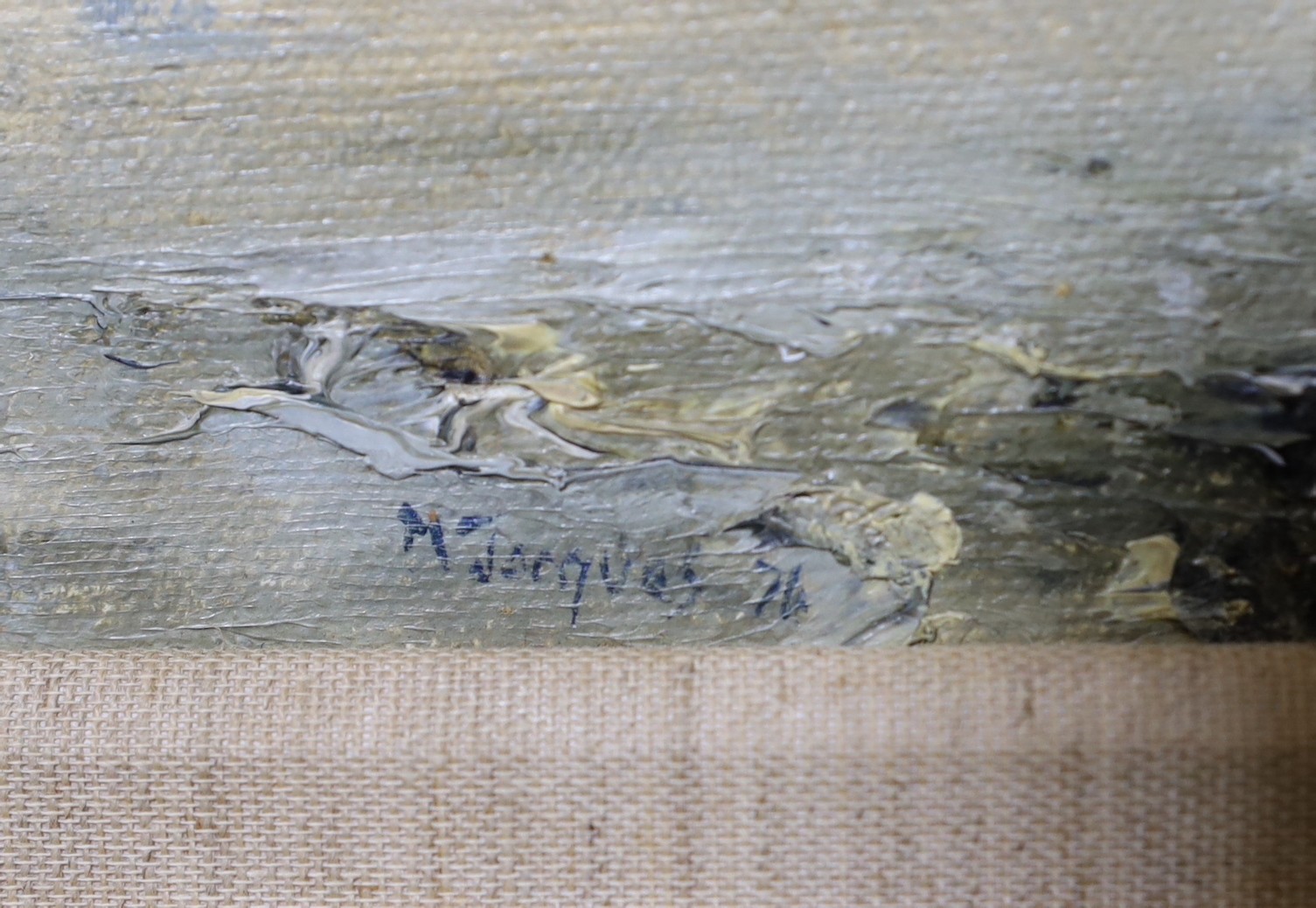Maureen Jacques, oil on board, ‘Brown Sail’, signed, 19 x 24cm